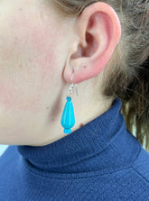 Blue Tear Drop Earrings Great Mothers Day Gift! One of a Kind Earrings! - RealThreads